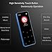 MP3 Player - HonTaseng Portable Sport Bluetooth Metal Music Player With Touch Button, Up To 60 Hours Playback Time, Lossless Sound With Voice Recorder And FM Radio, Expandable 64GB TF Card-Blue