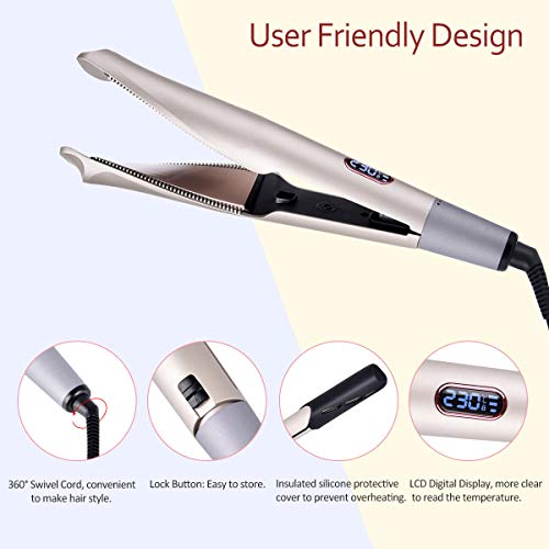 Funkprofi Hair Straightener Curling Iron 2 in 1 Tourmaline Ceramic Twisted Flat Iron,13 Adjustable Temperature for All Hair Types with LCD Digital Display & Auto Shut-Off - Thumbnail 5