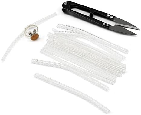 Clear Ring Size Adjuster with Scissors, 15 Pack with 3 Sizes