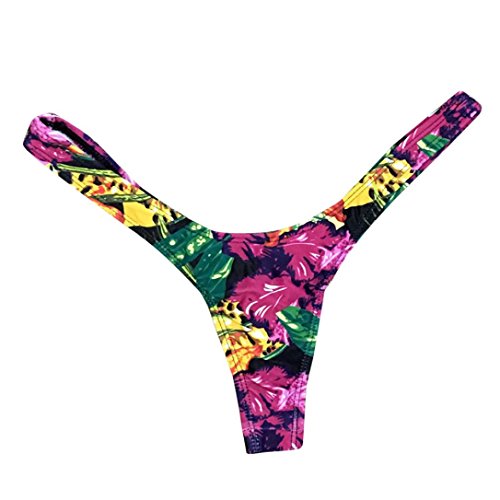 Boomboom Women Brazilian Bikini Bottom Thong Swimsuit Trunks Briefs (XL, D) - Thumbnail 2