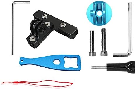 Aluminum Alloy Bike Mounting Kit for GoPro. Bike Seat Mount/Bicycle Headset Mount Holder, 2-Rail Saddle Seat Adapter, Handlebar Mount &amp; Thumbscrew for GoPro Hero 5/4/3/2 Session, Garmin Virb XE, SJCAM