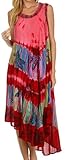 Sakkas 10SE Tasanee Caftan Tank Dress / Cover Up - Red - One Size