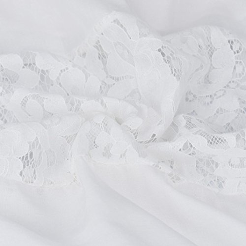 Snowfoller Sexy Women Spaghetti Strap Lace Long Maxi Dress Summer Beach Vest Dress Sleeveless Loose Dress (S, White)