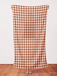 PBS Fabrics Buffalo Check, Rust, Organic Double