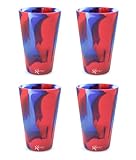 Silipint Silicone Pint Glass Set, Patented, BPA-Free, Shatter-proof Silicone Cup Drinkware (4-Pack American Dream)