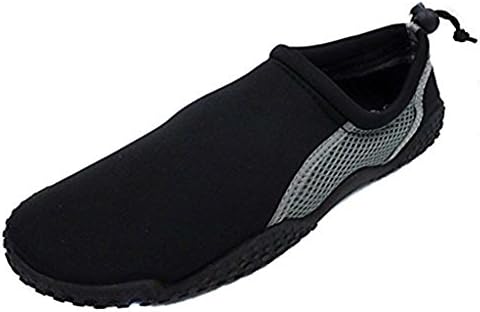 Shocked Men's Aqua Shoes With Drawstring And Toggle, Black/Cobalt, 9