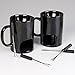 Evelots Fondue Mugs,2 Mugs,4 Forks & 8 Votive Candles-Minor Defects-Black
