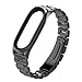 GUYO Miband 3 Strap Replacement Strap Wristband WatchBand Accessories for Xiaomi Mi Band 3(Original Fashion Design) (Black-Metal)