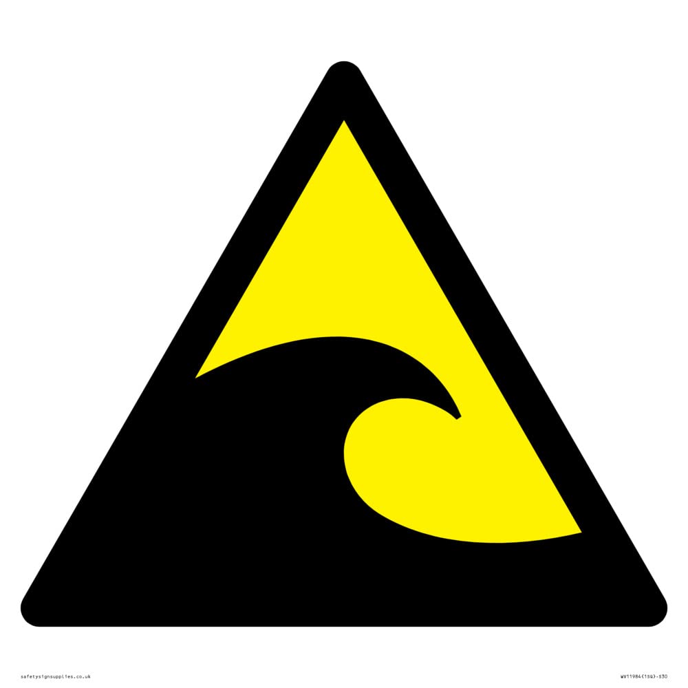 W056 Warning: Tsunami hazard zone Sign - 300x300mm - S30