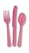Hot Pink Plastic Silverware Set for 6 Guests (18pcs)