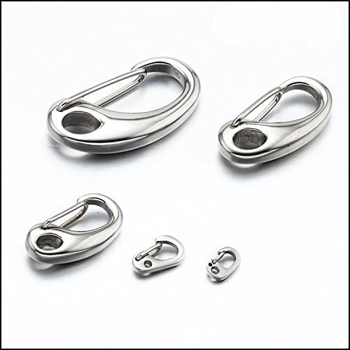 SUNDU 8-32mm Stainless Steel 316L Lobster Claw Clasps for Jewelry Making (Shiny Finished,Pack of 5) (32mm Long)