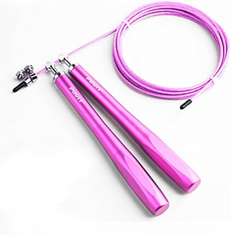 Jump Rope Skipping Premium Quality Adjustable Cable Fitness Training, Rapid Ball Bearings & for Exercise (Pink)