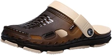 Garden Clogs for Men Shoes Mules Boat Sandals Slippers Two-Tone Double Layer Slip-On Massage