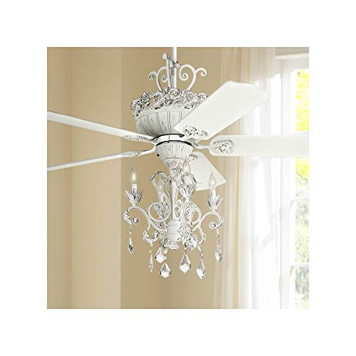 52" Casa Chic8482; Rubbed White Chandelier Ceiling Fan