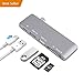 USB Type C Hub Adapter, Yuanj 5 in 1 Multi-Port USB 3.0 Type-C Adapter with 1 USB 3.0 Port, 1 USB 2.0 Port, SD/Micro Card Reader and USBC Charging Port, Type-C USB for MacBook Pro and More - Aluminum, Grey