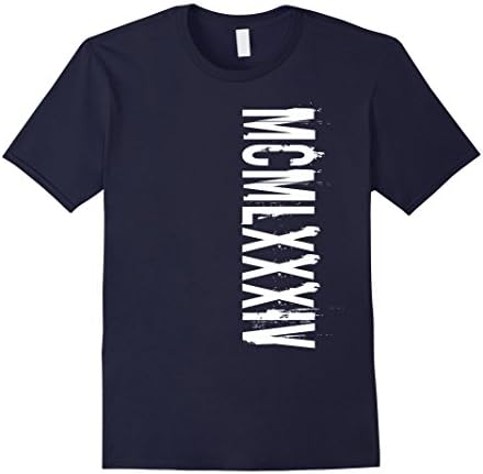 Men's 33rd Birthday Shirt, Year 1984 in Roman Numerals MCMLXXXIV XL Navy
