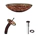 VIGO Janus Glass Vessel Bathroom Sink and Waterfall Faucet with Pop Up, Oil Rubbed Bronze