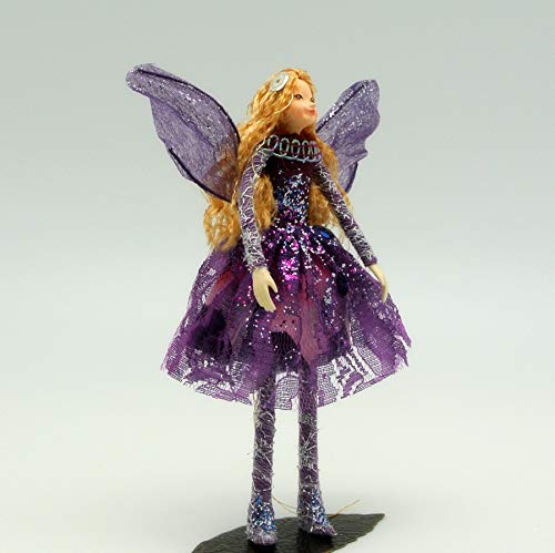 Tassie Design Handmade Purple GEM Fairy Doll - with Wings and Jewels