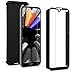 kwmobile Full Case Compatible with Huawei Y5 (2019) - Case Hard Shell Plastic Phone Cover with Screen Protector - Metallic Black