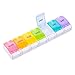 BUG HULL Pill Organizer Arthritis Friendly, Easy to Open 7 Day Pill Box, Large Weekly Pill Case, Daily Medicine Organizer for Vitamins, Fish Oils, Supplements