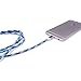 Paracable® Paracord Wrapped iPhone Lightning Cable (Glacier) | Braided Fabric Wrapped Lightning to USB Tangle Free with Aluminum Ends. Monochromatic Blue and White iPhone Charger.