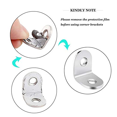 2 Stainless+Bracket+20mm+Furniture+Fastener+Connector