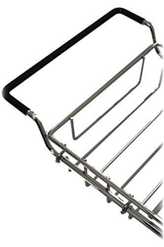 American Chateau Chrome Extendible Fit Over Bath Tub Bathroom Caddy Shelf Organizer