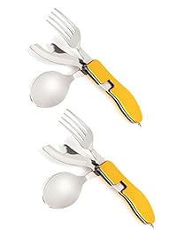 WZT 2 Pieces Stainless Steel Camping Cutlery 4 in