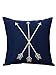 NAVIBULE Blue Arrows Accent Throw Pillow Linen Blend Navy Farmhouse Decorative Throw Pillow Cover for Couch Home Bed 18x18 Inches