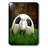 3dRose lsp_3538_1 Black Soccer Ball Single Toggle