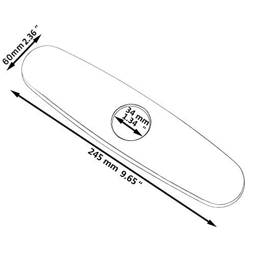 image for HUASONG 9.65 Inch Oval Stainless Steel Deck Plate Hole Cover Faucet Es