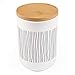 77L Food Storage Canister, 19.59 FL OZ (580 ML) Ceramic Food Storage Canister with Airtight Wooden Lid - Food Storage Jar with Round Bottom for Serving Oatmeal, Cookie, Coffee and More