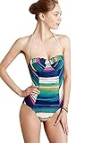 Mr.Seven Womens Striped Push Up Underwire Bustier One Piece Swimsuits