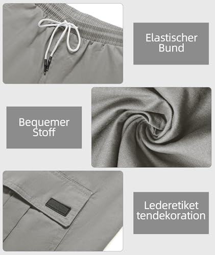 JACKETOWN Shorts Men Cargo Bermuda Shorts Cotton Men Casual Pants Summer Elastic Waist with Pockets