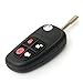 KATUR 1Pcs 4 Buttons 433Mhz Remote Control Car Key Shell Flip Folding Uncut Blade Auto Key Case Cover Replacement with 4D60 Chip for Jaguar