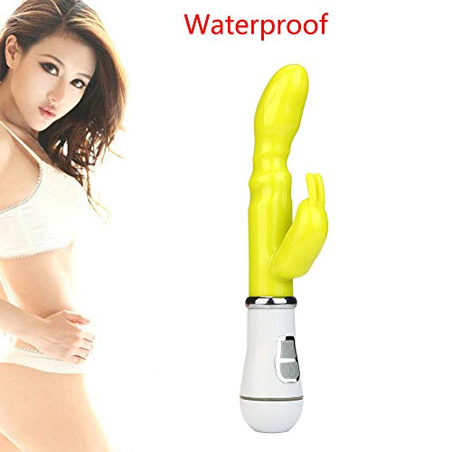 CCTAV vibrator Adult Toy Thrusting Rabbit Dildo G-spot Multispeed Massager vibrator for women (20.5cm, Yellow)