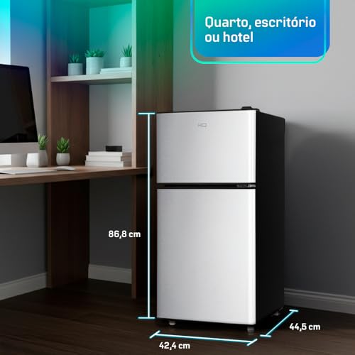 Frigobar Duplex HQ 90 Litros Cinza HQ-90RDF (127V)