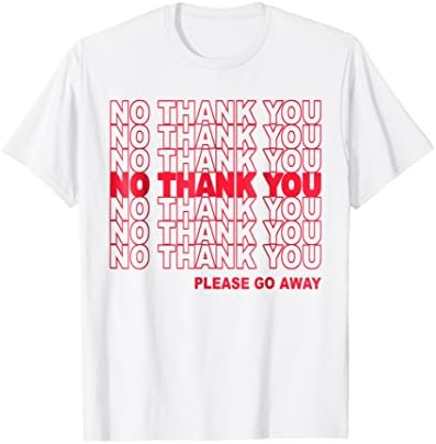 Mens Grocery Bag Parody Shirt - No Thank You Please Go Away Medium White