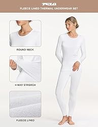 TSLA Women's Thermal Underwear Set, Soft Fleece