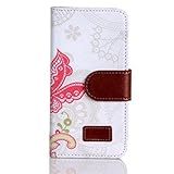 iPhone 5 Case,GBSELL 1PC Fashion Flower Wallet Magnet Design Cover Case For Iphone5 5G 5S (As Show)