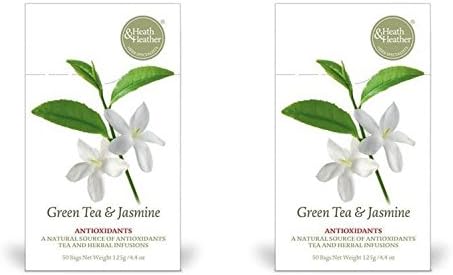 (2 PACK) - Heath&H Green Tea & Jasmine Flowers| 50 Bags |2 PACK - SUPER SAVER - SAVE MONEY