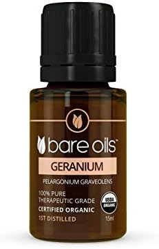 Geranium Essential Oil 15ml Bare Oils USDA Certified Organic