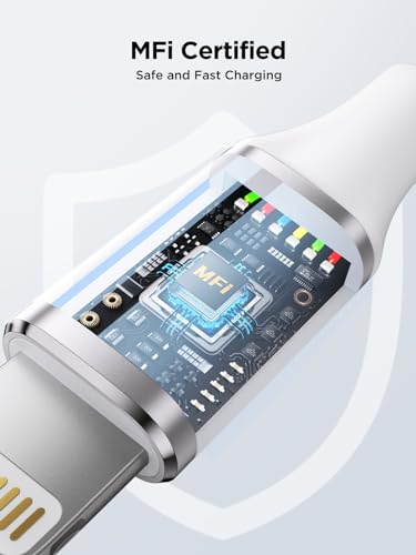 Aioneus iPhone Charger Cable 1M [MFi Certified] Lightning Cable,Fast Charger iPhone Cable USB A to Lightning Cord Compatible with iPhone 14 13 12 11 Pro Max Mini XS XR X 8 7 Plus 6 Series,iPad,AirPod