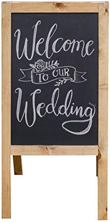 38" A-Frame Chalkboard Easel (Double Sided) - Beautiful Pine, Use as a Decorative Sign at Stores, Restaurants, and More (Golden Pine)