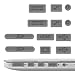 kwmobile Anti-Dust Protection Plugs Set - Silicone Rubber Dust Plug Stopper for Apple MacBook Pro 13