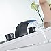 Greenspring Oil Rubbed Bronze Bathroom Faucet 3 Hole Waterfall LED Light Widespread for Sink 8 Inch Lavatory Commercial Bath Vanity 2 Handle Faucets Brass Mixer Tap Supply Line Lead-Free