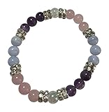 Peaceful Soul: Blue Lace Agate, Amethyst, & Rose Quartz Stretch Bracelet