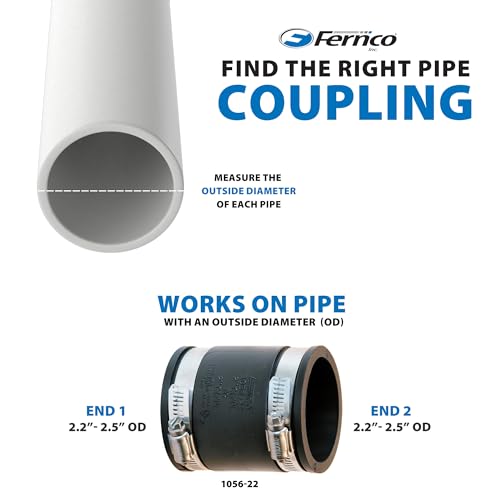 Fernco 1056-22 Flexible Pipe Coupling 2” CI/Plastic/Steel to 2” CI/Plastic/Steel photo 11