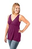 Soft French Terry Nursing Tank Top for Maternity / Breastfeeding (Berry, Large)
