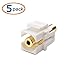 Cable Matters 5-Pack Gold-Plated 3.5mm TRS Keystone Jack Inserts in White